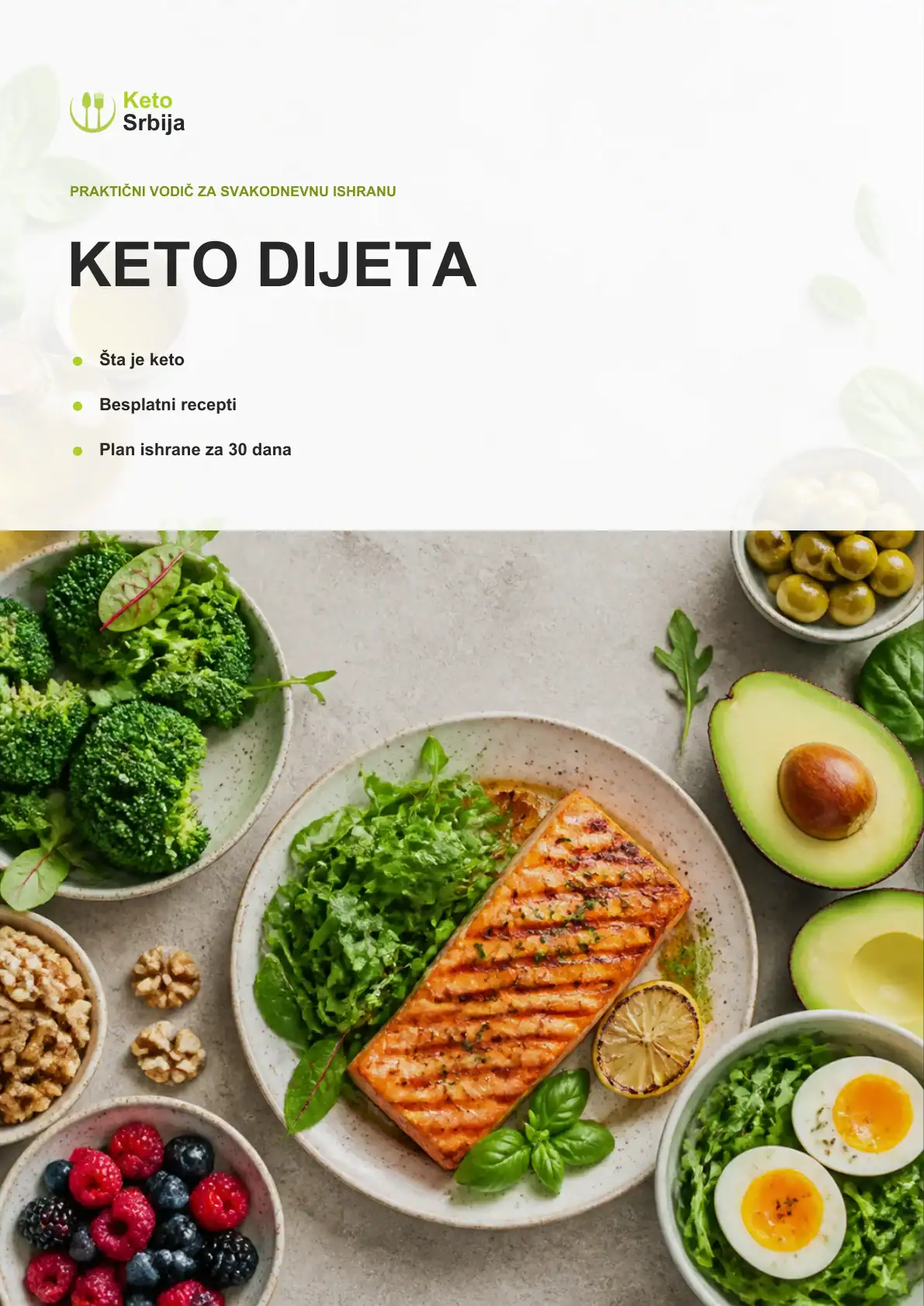 Naslovna strana digitalne knjige Keto dijeta